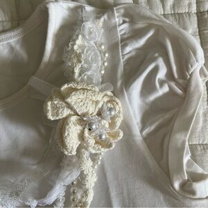 Miss grant Ivory Top detachable charm cotton Italy size 40 11-12yo
